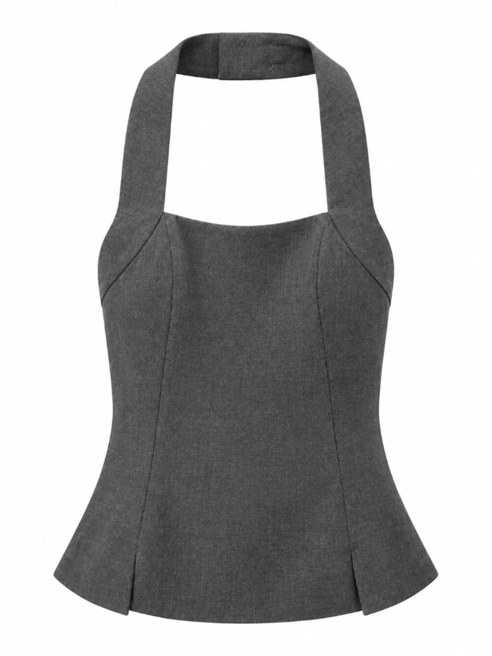 Aritzia Sunday Best Gala Halter Top Grey Heather Size 2 Lined Worn Once